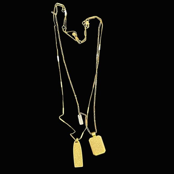 Madewell Lot of 3 Gold Tone Adjustable Necklaces Jewelry Pendant Chain - Picture 8 of 9